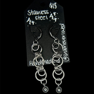 Steel Hoop Trio Earrings
