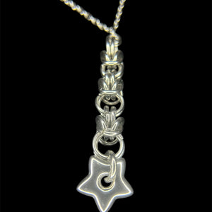 Steel Mini Drop Chainmail Star Necklace