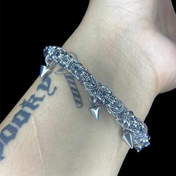 steel spike byzantine bracelet