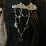 Phases of the Moon Hair Clip (clear quartz)