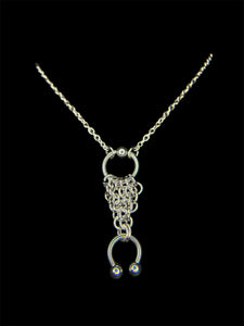 Steel Chainmail Drop Necklace