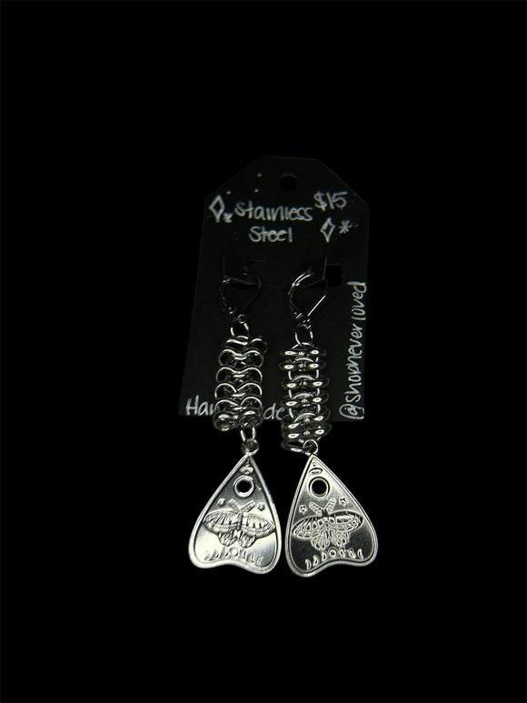 Steel Chain Planchette Earrings