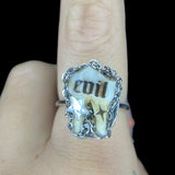 evil steel deer molar ring