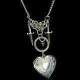 Steel Heart Locket Necklace