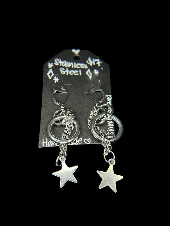 Steel Star Chainmail Earrings