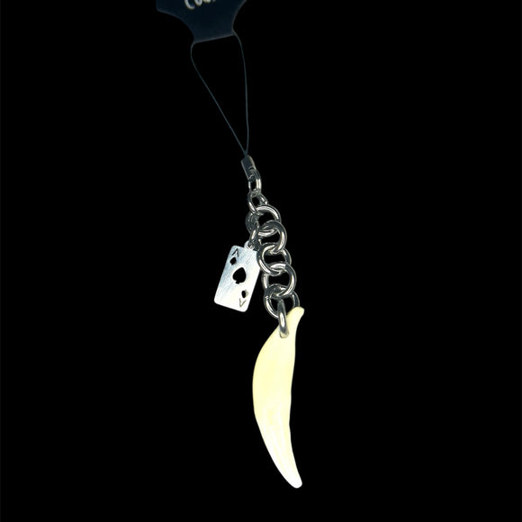 Steel Coyote Canine n Cards Phone Charm