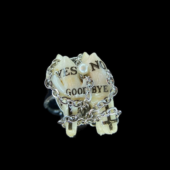 ouija steel deer molar ring