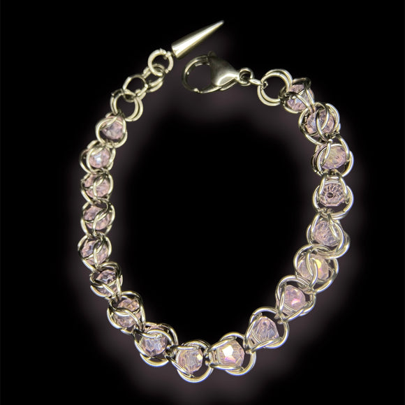 Steel Pink Chainmail Bracelet