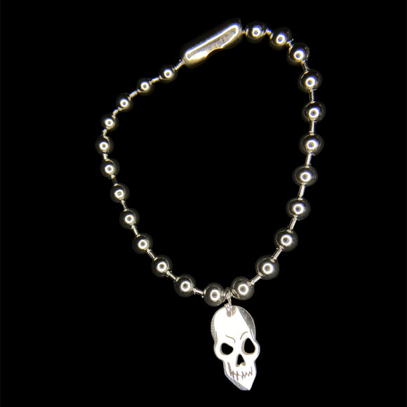 Steel Skull Ball Chain Bracelet