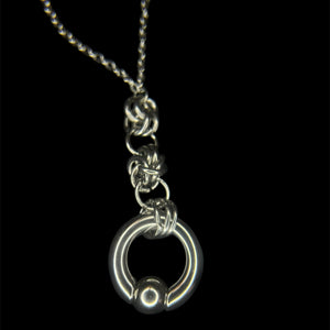 Steel Mini Stoney Drop Necklace