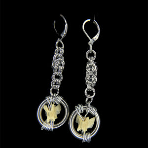 steel rodent vertebrae earrings