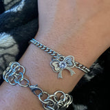 Steel Bow Rhinestone Bracelet