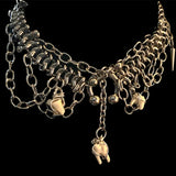 3 Tier Tooth Necklace Steel