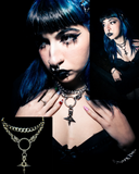 Steel Jade Spiked Choker