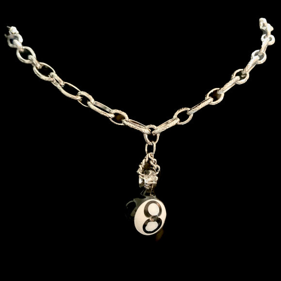 Glass Steel 8 Ball Necklace