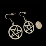 Steel Pentagram Earrings