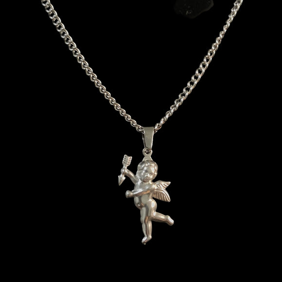 Steel Cupid Necklace