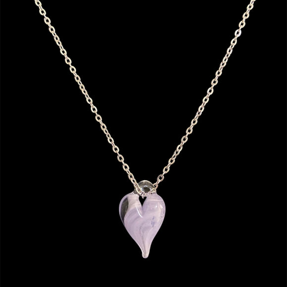Purple Drip Heart Necklace!