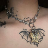 Steel Cat Sacrum Necklace