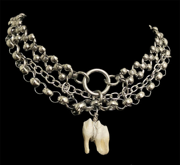 Steel Deer Tooth Necklace