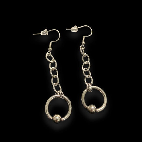 Captive Bead Steel Earrings