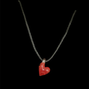 Red Heart Cord Necklace!