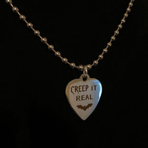 “Creep It Real”  Silver Necklace