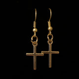 Small Gold Cross Earrings