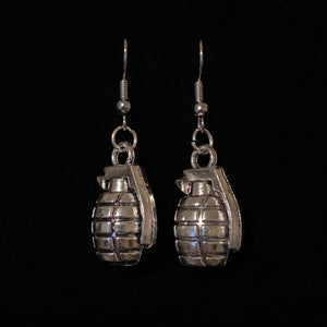 Silver Grenade Earrings