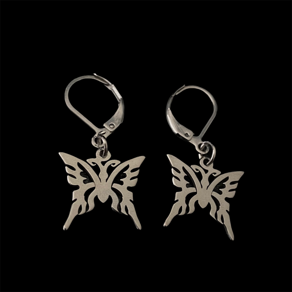 Tribal Butterfly Steel Earrings