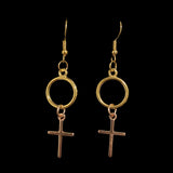 Small Gold Cross Earrings