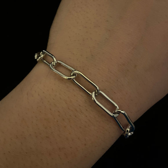 Steel Paperclip Chain Bracelet