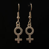 Female Symbol Silver Earrings