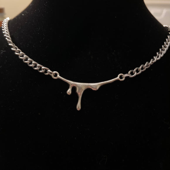 Slit My Throat Silver Necklace