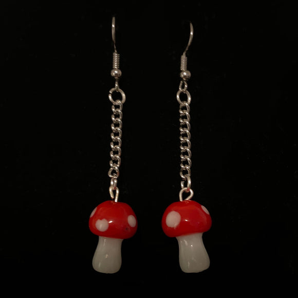 Steel Mushroom Earrings