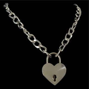 Steel Heart Padlock Necklace
