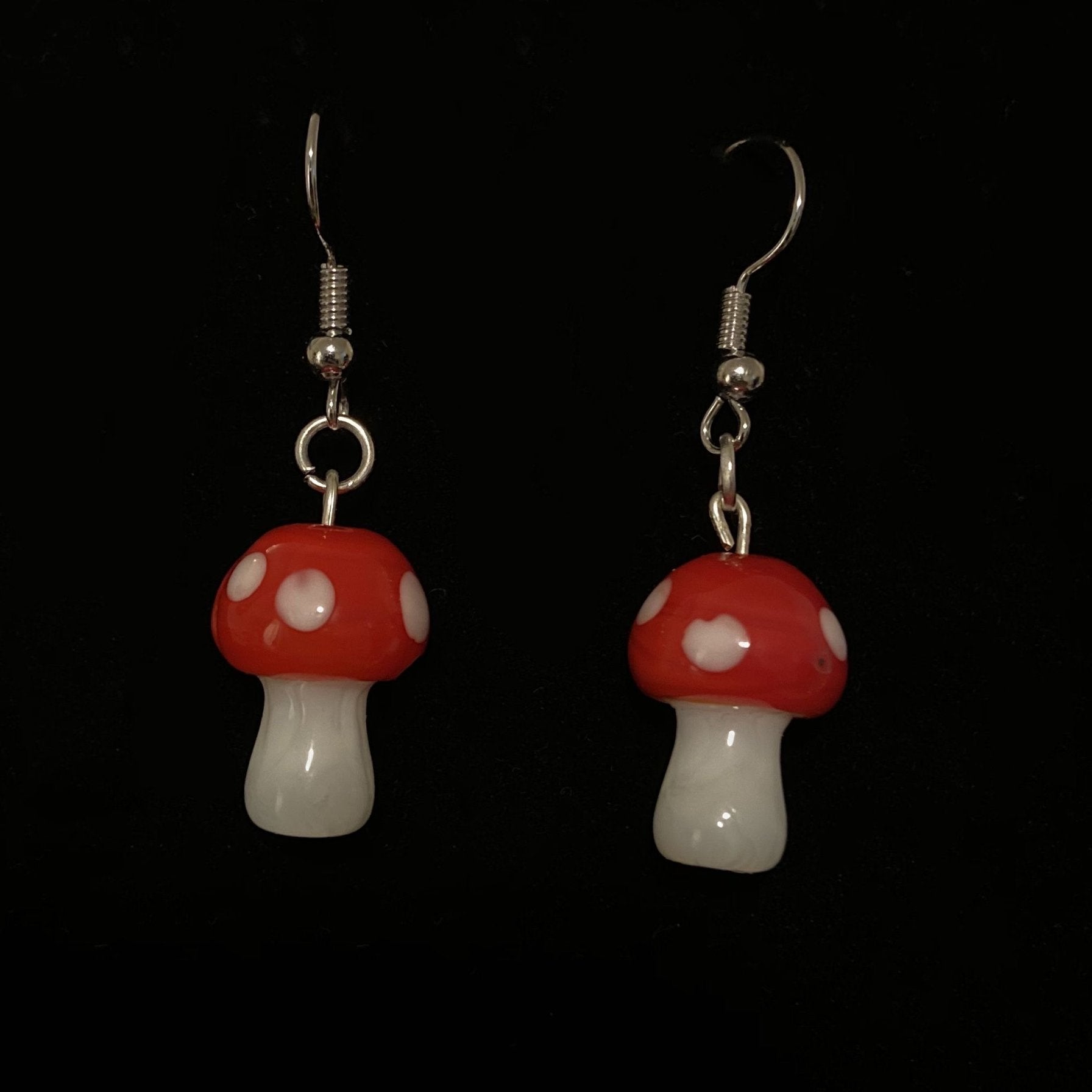 Mushroom Dangle Earrings | Polymer Clay Earrings | Handmade Earrings |  Hippie Earrings | Stainless Steel 