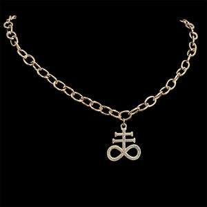 Steel Satanic Cross Necklace